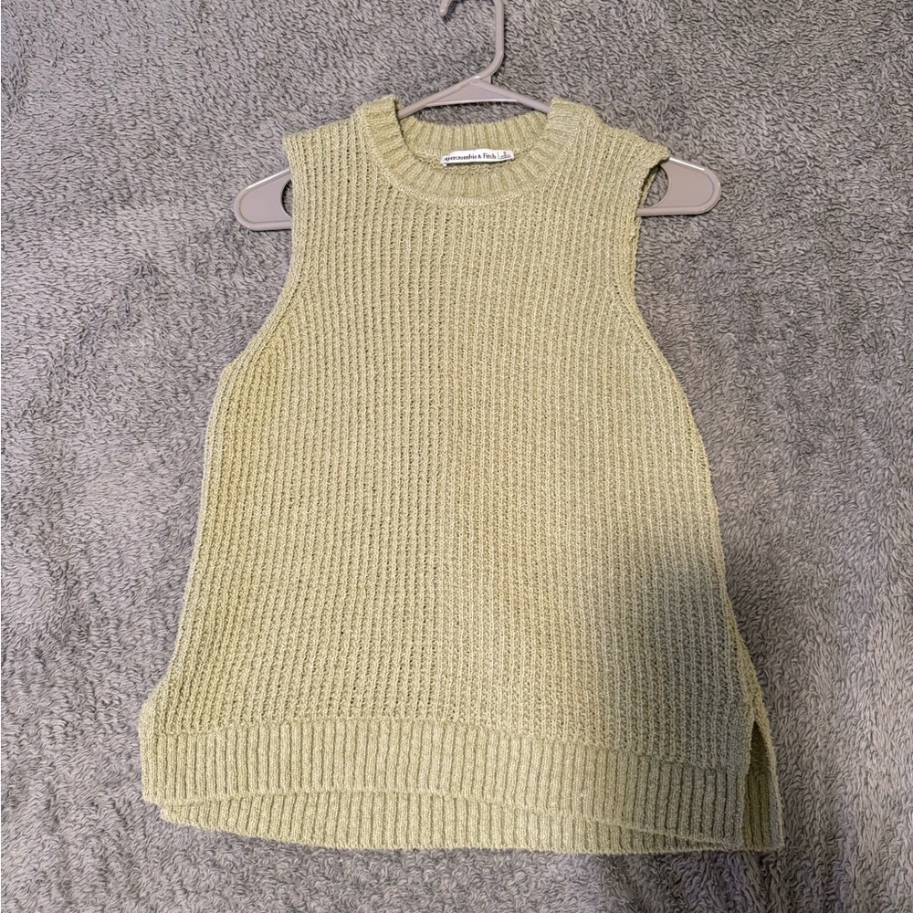 Abercrombie & Fitch Ribbed Knit Sweater in Light Green